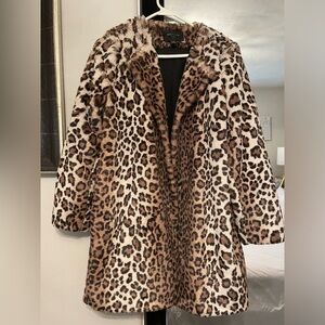 Ann Taylor faux fur leopard coat
